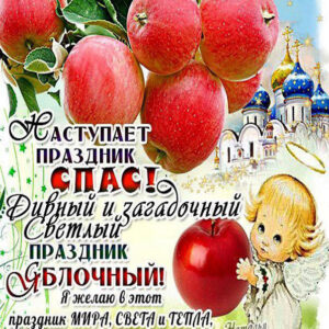 Яблочный спас открытки